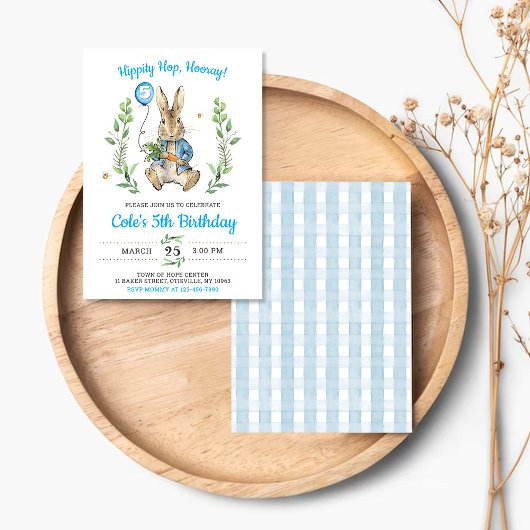 Easter Rabbit Bunny Boy Birthday Invitation