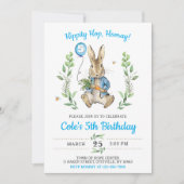 Easter Rabbit Bunny Boy Birthday Invitation (Devant)