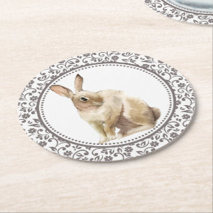 Easter Rabbit-ontwerp Ronde Kartonnen Onderzetter