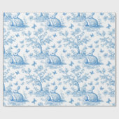 Easter-rabbit-toile-de-jouy pattern cadeaupapier (Vlak)