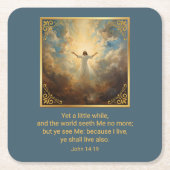 Easter Resurrection Religious Vierkante Kartonnen Onderzetter (Voorkant)