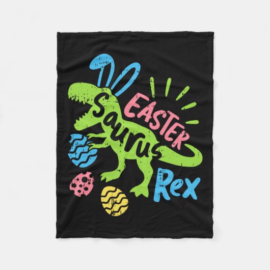 Easter Saurus Rex Bunny Dinosaur Egg Hunting Manne Fleece Deken (Voorkant)