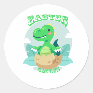 Easter Saurus Rex Dinosaur Easter Eggs Ronde Sticker