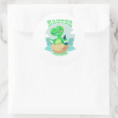 Easter Saurus Rex Dinosaur Easter Eggs Ronde Sticker (Tas)