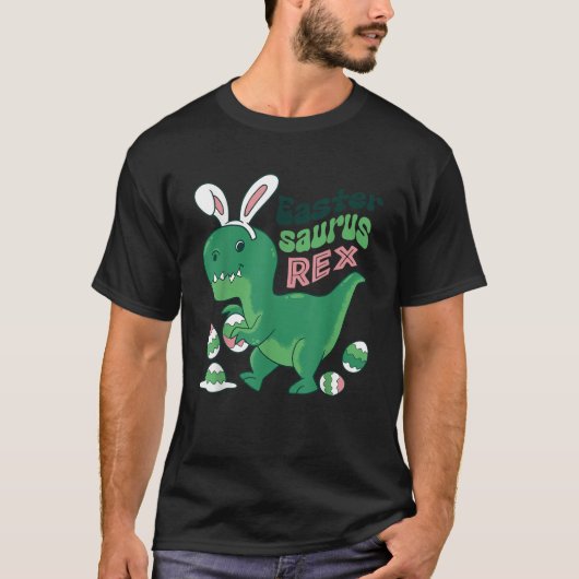 Easter Saurus Rex Eggs Bunny T Rex Dinosaur Boys G T-shirt (Voorkant)