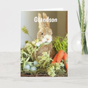 EASTER SOUHAITE MA **GRANDSON** CARTE DE VACANCES