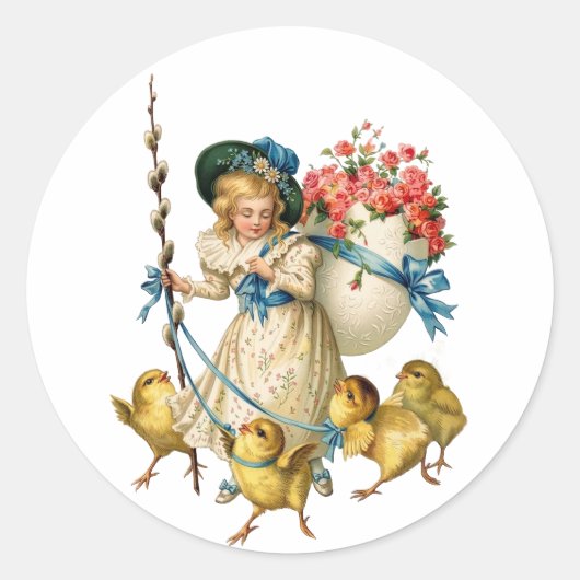 Easter Splendor: Victorian Ronde Sticker (Voorkant)
