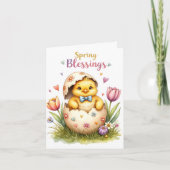 Easter, Spring Hatching Chick Note Card Notitiekaartje (Voorkant)