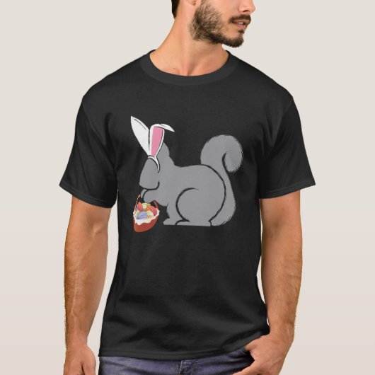 Easter Squirrel  Bunny Basket Egg Hunting Spring T-shirt (Voorkant)