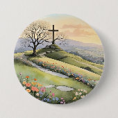 Easter sunrise art illustration ronde button 7,6 cm (Voorkant)