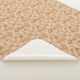 Easter Toile de Jouy Eggs and Tulips Pattern Sherpa Deken