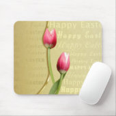 Easter Tulips Gold Typografie Muismat (Met muis)