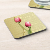 Easter Tulips Gold Typografie Onderzetter (Linkerzijde)