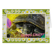 Easter Turtle Flower Border Digital Art (Devant horizontal)