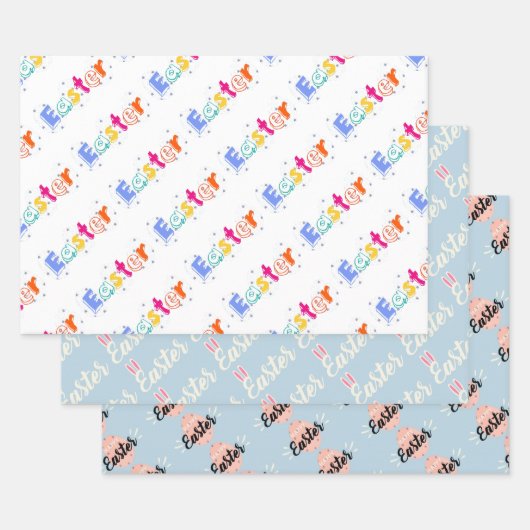 Easter Typography Wrapping Paper Set  (Set)