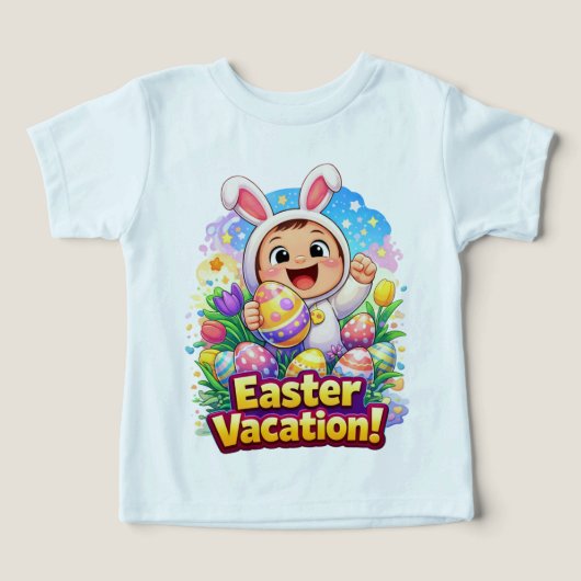 Easter Vacation Cute Baby Bunny Illustration (Design Recto)