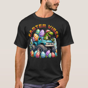 Easter Vibes Dino op Monster Truck met Paasei T-shirt