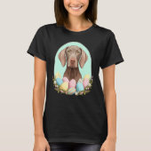 Easter Weimaraner Bunny Eggs Dog on Easter Weimara T-shirt (Voorkant)