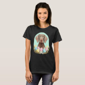 Easter Weimaraner Bunny Eggs Dog on Easter Weimara T-shirt (Voorkant volledig)