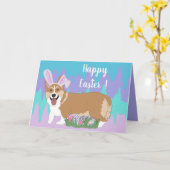 Easter Welsh Corgi Kaart (Gele Bloem)