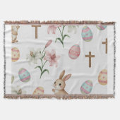 Easter Whimsy – Seamless Bunny & Lily Pattern Deken (Voorkant)