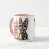 Easter Yorkshire Terrier honden Mok (Voorkant links)