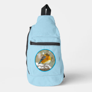 Eastern Bluebird in Snowstorm Originele foto Sling Bag