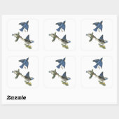 Eastern Bluebird, John Audubon Vierkante Sticker (Vel)