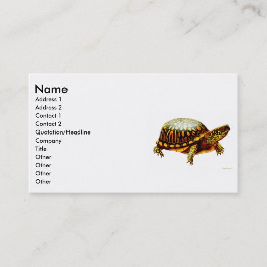 Eastern Box Turtle Profile Card Visitekaartje (Voorkant)