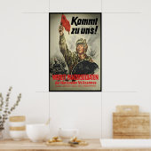 Eastern German Propaganda Poster Come to us! Tank (Cuisine)