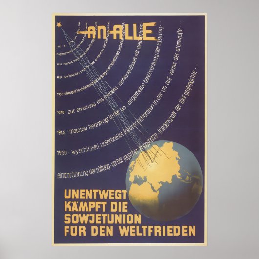 Eastern German Propaganda Poster Unwavering fights (Devant)