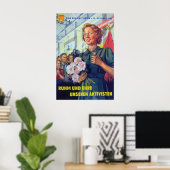 Eastern Germany Propaganda Poster FDGB glory and (Bureau à domicile)