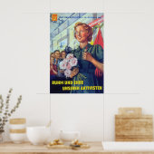 Eastern Germany Propaganda Poster FDGB glory and (Cuisine)