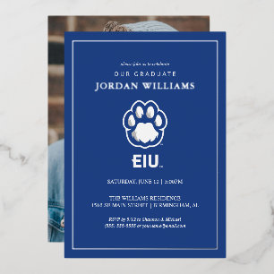 Eastern Illinois Panthers Paw Print & EIU Folie Uitnodiging