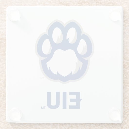 Eastern Illinois Panthers Paw Print & EIU Glazen Onderzetter (Achterkant)