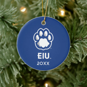 Eastern Illinois Panthers Paw Print & EIU Keramisch Ornament