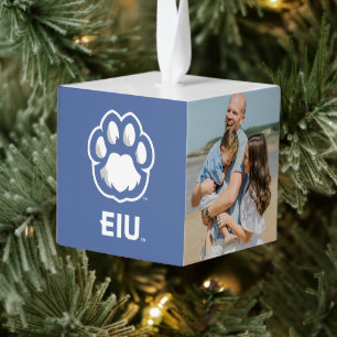 Eastern Illinois Panthers Paw Print & EIU Kubus Ornament