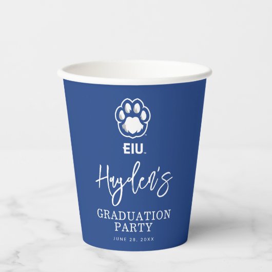 Eastern Illinois Panthers Paw Print & EIU Papieren Bekers (Voorkant)