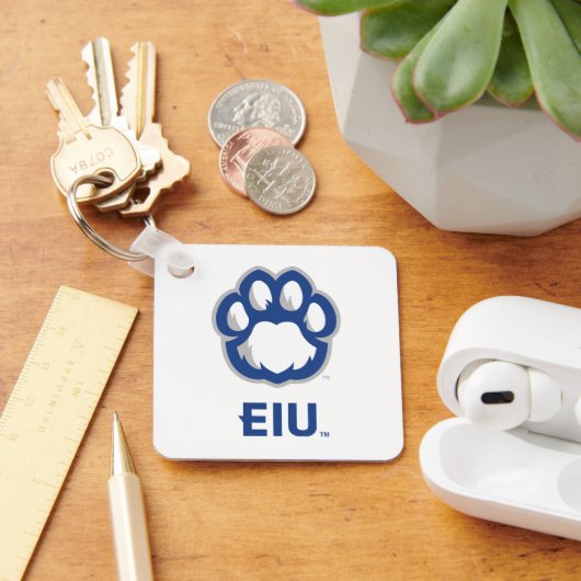 Eastern Illinois Panthers Paw Print & EIU Sleutelhanger (Bureau)