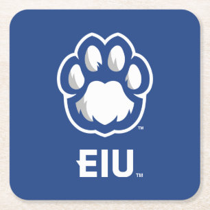 Eastern Illinois Panthers Paw Print & EIU Vierkante Kartonnen Onderzetter