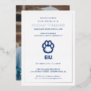 Eastern Illinois Panthers Pootafdruk & EIU Folie Uitnodiging