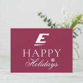 Eastern Kentucky University E Feestdagenkaart (Staand voorkant)