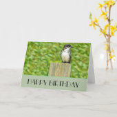 Eastern Kingbird - Carte d'anniversaire (Fleur jaune)
