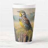 Eastern Meadowlark op een rustieke hek Latte Mok (Voorkant)