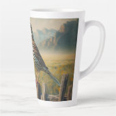 Eastern Meadowlark op een rustieke hek Latte Mok (Rechts)