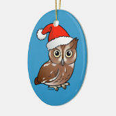 Eastern Screech Owl Santa Keramisch Ornament (Links)