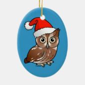 Eastern Screech Owl Santa Keramisch Ornament (Achterkant)