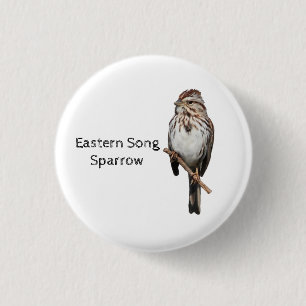 Eastern Song Sparrow Ronde Button 3,2 Cm