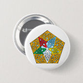 Eastern Star Celtic Knot Ronde Button 5,7 Cm (Voorkant /achterkant)