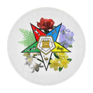 Eastern Star Floral Glass Cutting Board Snijplank
